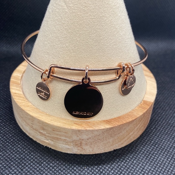 🌙✨ALEX AND ANI🌙✨Moon + Star Night Sky Charm Bangle in Shiny Rose Gold/NWOT - Picture 7 of 7